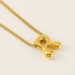 Gold color / 1 Piece Simple Series Daily Letter R Titanium Steel  Gold Color Unisex Pendant Necklaces Picture18